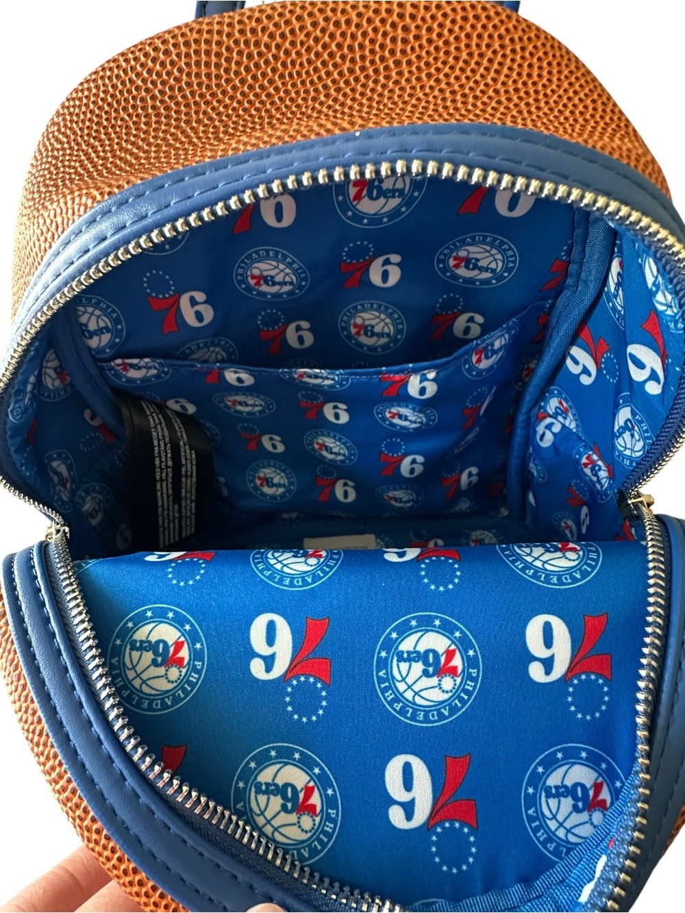 Loungefly NBA Philadelphia 76ers Mini Backpack Basketball Grain NWT - Picture 10 of 15